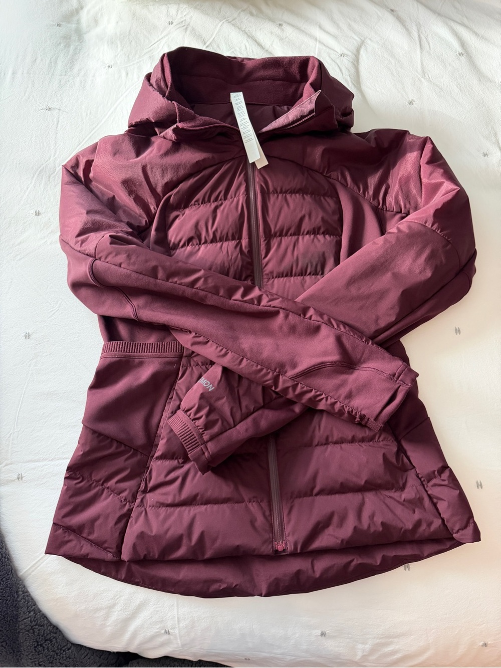 lululemon athletica Maroon Quilted Hooded Puffer Jacket